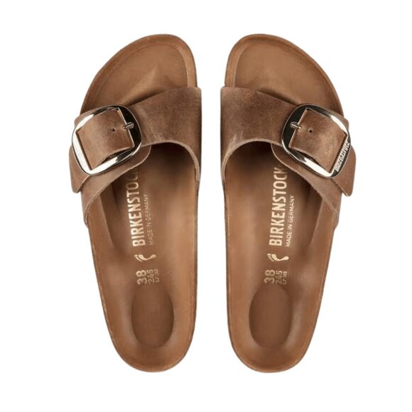 Birkenstock Madrid Big Buckle Sandals – Cognac Oiled Leather (Narrow Fit) - Picture 3 of 6